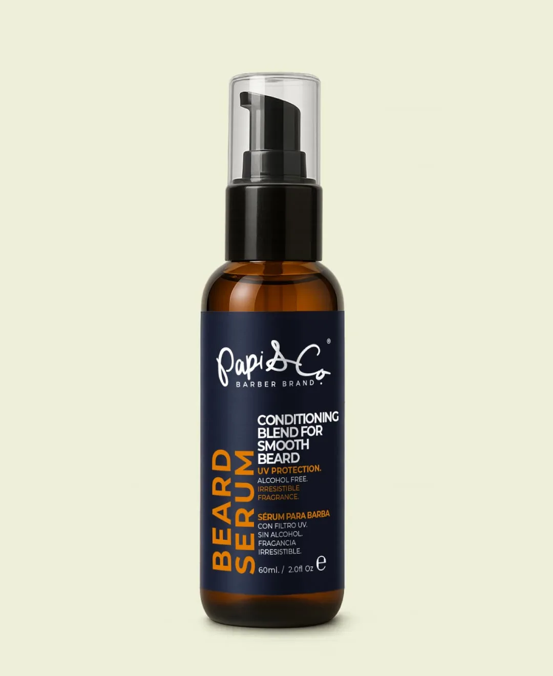 Beard Serum – Conditioning Blend for Smooth Beard de Papi & Co, sérum para barba con filtro UV, sin alcohol y con fragancia irresistible.